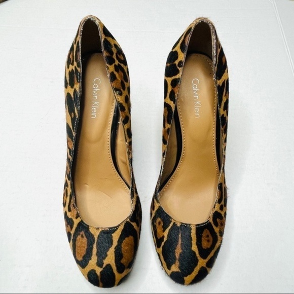 CALVIN Klein Monika Leopard Calf Hair Platforms - Picture 4 of 14